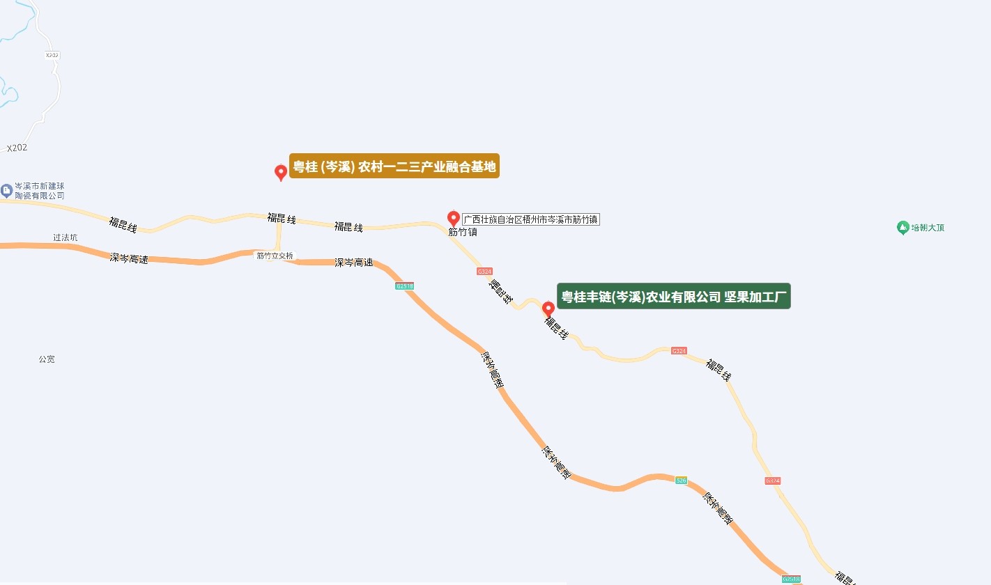 粤桂丰链坚果加工厂区位图（筋竹镇·福昆线）